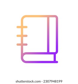 School notebook pixel perfect gradient linear ui icon. Spiral composition book. Note-taking. Line color user interface symbol. Modern style pictogram. Vector isolated outline illustration