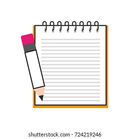 school notebook spiral with pencil education element