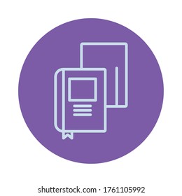 school notebook supply block style vector illustration design