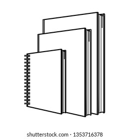 school notebook with text books