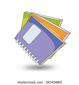 School notebooks. cartoon style design - vector