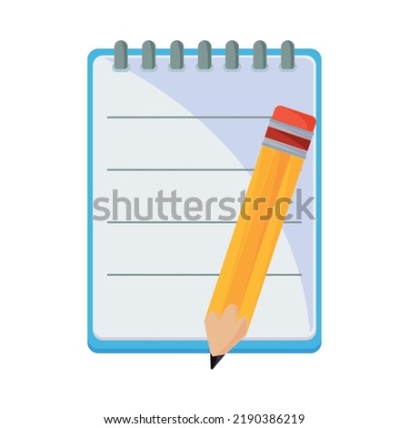school notepad and pencil isolated icon