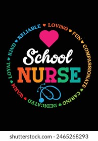 "School nurse" eps vector file for Cricut or silhouette. You can edit it with Adobe Illustrator and eps editor software.