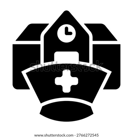 School Nurse Icon - Solid Black Glyph Icons For School and Education