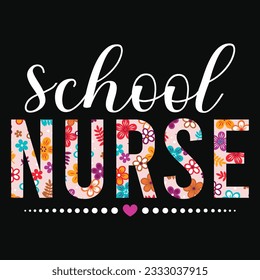 School nurse ,retro nurse sublimation t shirt design, groovy nurse design