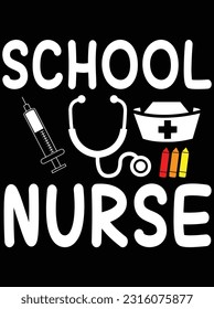 Schule Krankenschwester Vektorgrafik Design, EPS Datei. Design-Datei für T-Shirt. SVG, EPS-Schnittwortdatei