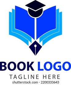 logotipo del libro de objetos escolares, diseño vectorial