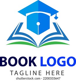 logotipo del libro de objetos escolares, diseño vectorial