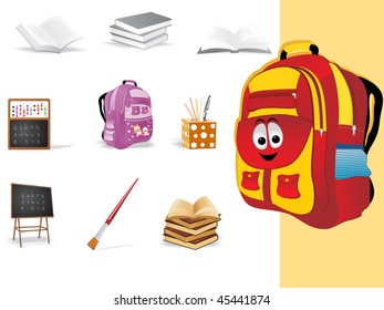 school object on white background, vector illustration