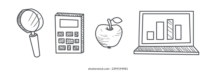 School Object and Supply for Education Vector Set