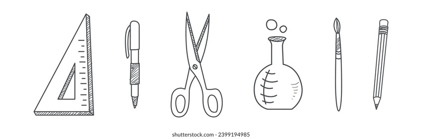 School Object and Supply for Education Vector Set