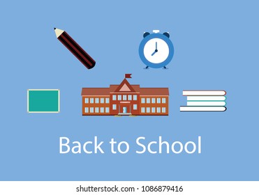 school and its objects, books time pencel black board