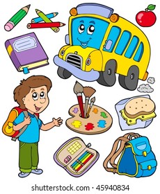 School objects collection - vector illustration.