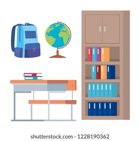 School objects and furniture design
