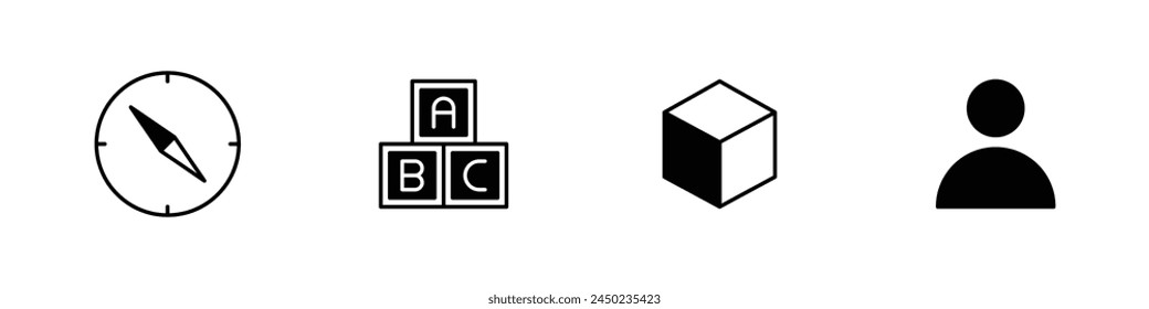 School Objects Icons Set Vector Illustration education icon Student vector