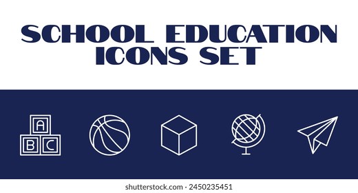 School Objects Icons Set Vector Illustration education icon Student vector