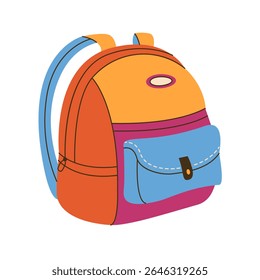 School objects,office supplies and accessories isolated on white. school bag