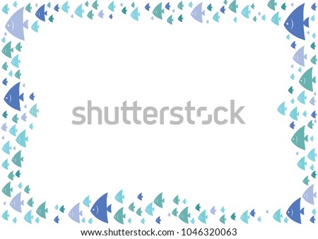 School Ocean Fish Border Frame Vector Stock Vector (Royalty Free ...