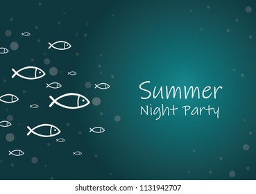 School of ocean fish frame vector background.