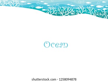 School of ocean fish are swimming under the sea with coral vector background for decoration on summer events.