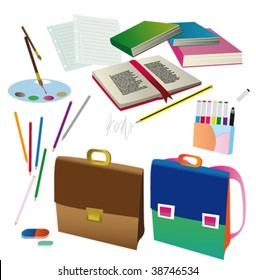 School, office,  accessories. Vector illustration.