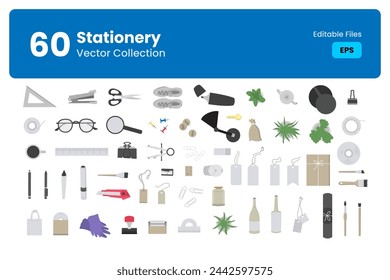 School and Office Stationary Vector Collection