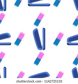 School or office themes background. Seamless pattern. Stationery