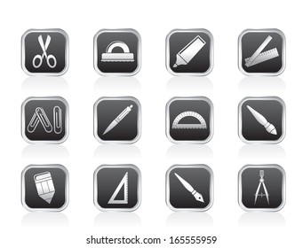 school and office tools icons- vector icon set