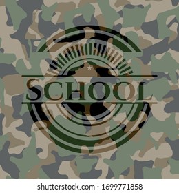 School on camouflage pattern. Vector Illustration. Detailed.