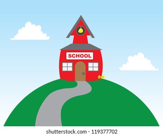 School on top of a large hill