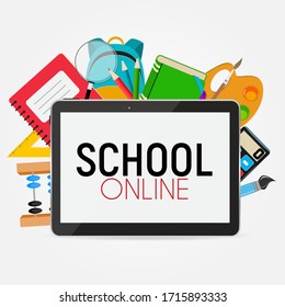 School Online Concept Background Vector Illustration EPS10