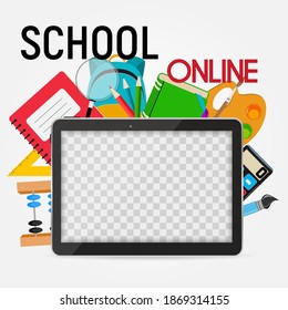 School Online Concept Background Vector Illustration EPS10