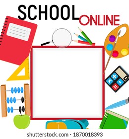 School Online Concept Background Vector Illustration EPS10