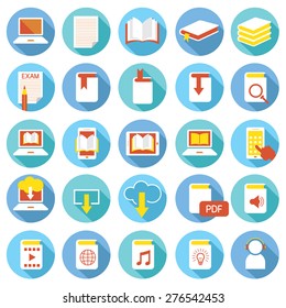 School Online, E-Learning, E-Book, Icons Set, Education & Study