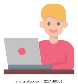 icono en línea de escuela color plano, tecnología, educación 