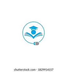 School online logo design vector illustration