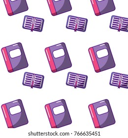 school open book and notebook supplies seamless pattern