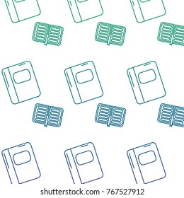 school open book and notebook supplies seamless pattern