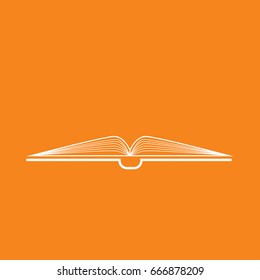 School opened book icon on orange background