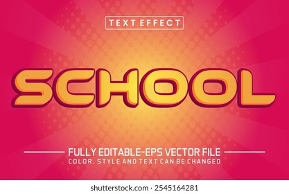 School orange font Text effect editable	