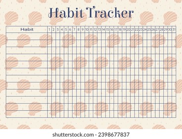 School organizer habit tracker paper sheet. Planners list worksheet maritime template