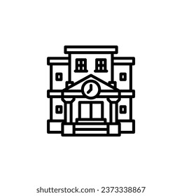 School outline icon. Vector illustration. The isolated icon suits the web, infographics, interfaces, and apps.