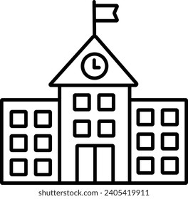 school Outline vector illustration icon
