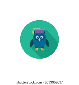 school owl flat icon illustration
