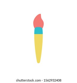 school paint brush flat style icon vector illustration design