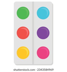 School paint palette icon. Vector flat illustration