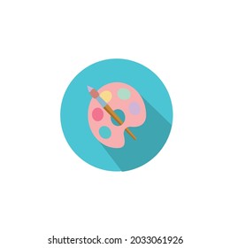 school painting tools flat icon illustration