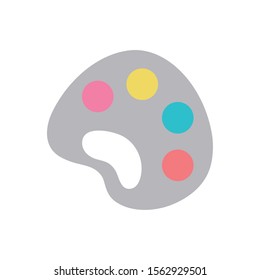 school palette paints flat style icon vector illustration design