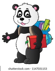 School panda theme image 1 - eps10 vector illustration.