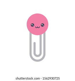 school paper clip flat style icon vector illustration design